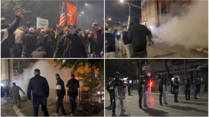 Haos ispred skupštine u Prištini: Policija upotrebila suzavac i oklpna vozila zbog protesta pristalica tzv. OVK (VIDEO)