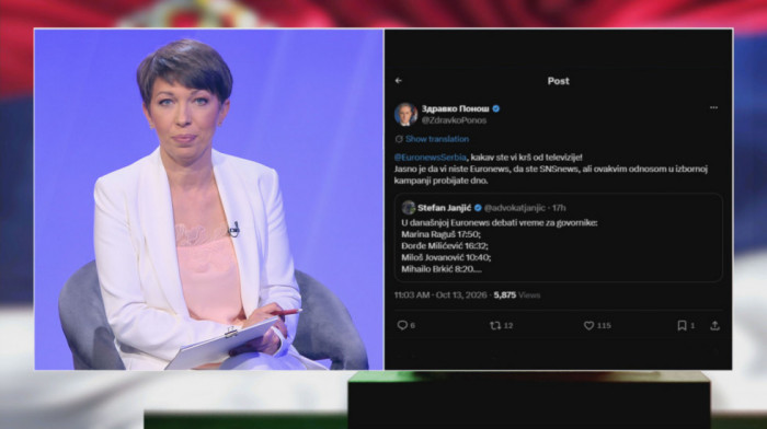 Dragana Pejović odgovorila Ponošu nakon kritika na račun Euronews Srbija: "Svi su pozvani pod jednakim i fer uslovima"